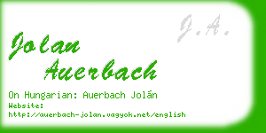 jolan auerbach business card
